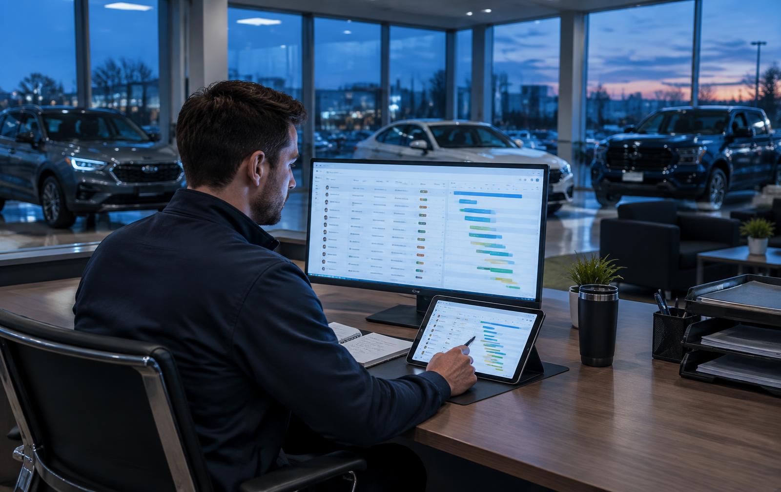 Automotive CRM software helping a car dealership manage leads and customer follow-up